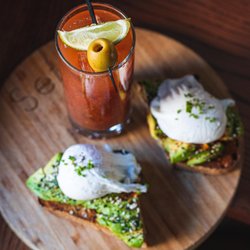 Avocado toast and a bloody Mary. bottomless brunch