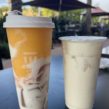 Macu Tea - King Mango smoothie and green milk tea (so good!) - Bubble Tea Near Me - Irvine, California