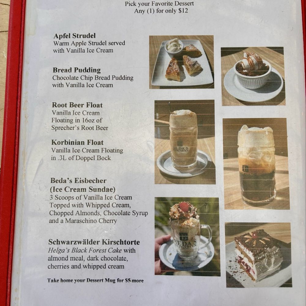 Beda's Biergarten - Dessert? Plan ahead. I was too too full. - German Near Me - San Luis Obispo, California Beda's Biergarten - Dessert? Plan ahead. I was too too full. - German Near Me - San Luis Obispo, California