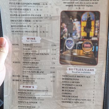 Hawk & Griffin - Menu 5 - Pubs Near Me - Vienna, Virginia