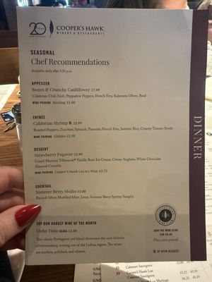 Menu photo 5 Cooper’s Hawk Winery & Restaurant Avon, IN Menu photo 5 Cooper’s Hawk Winery & Restaurant Avon, IN