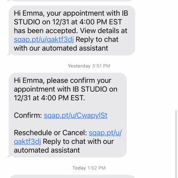 IB Center - text reminders saying I was confirmed - Laser Hair Removal Near Me - New York, New York