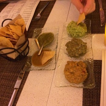 Mercadito - Guacamole Trio - top to bottom: traditional, toreado, mango - Mexican Near Me - Chicago, Illinois