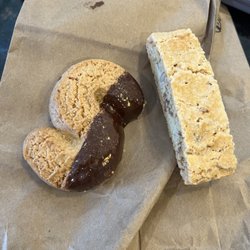 Veriella's Bakery - Chocolate dipped S cookie and biscotti