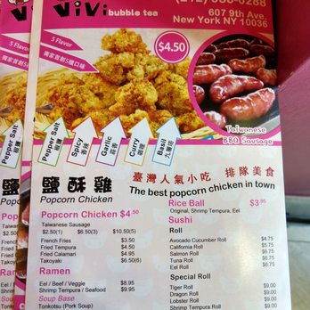 ViVi Bubble Tea - Latest menu as of 07/2018 - Bubble Tea Near Me - New York, New York