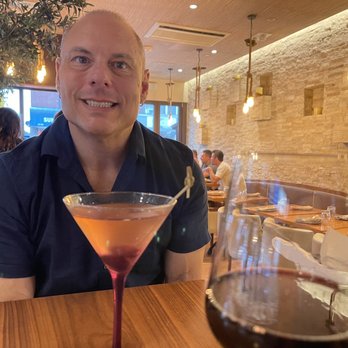 Amylos Taverna - Hubby with his Dirty Greek Martini - Seafood Near Me - Astoria, New York Amylos Taverna - Hubby with his Dirty Greek Martini - Seafood Near Me - Astoria, New York