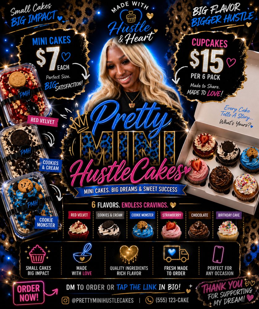 Pretty Mini Hustle Cakes Logo