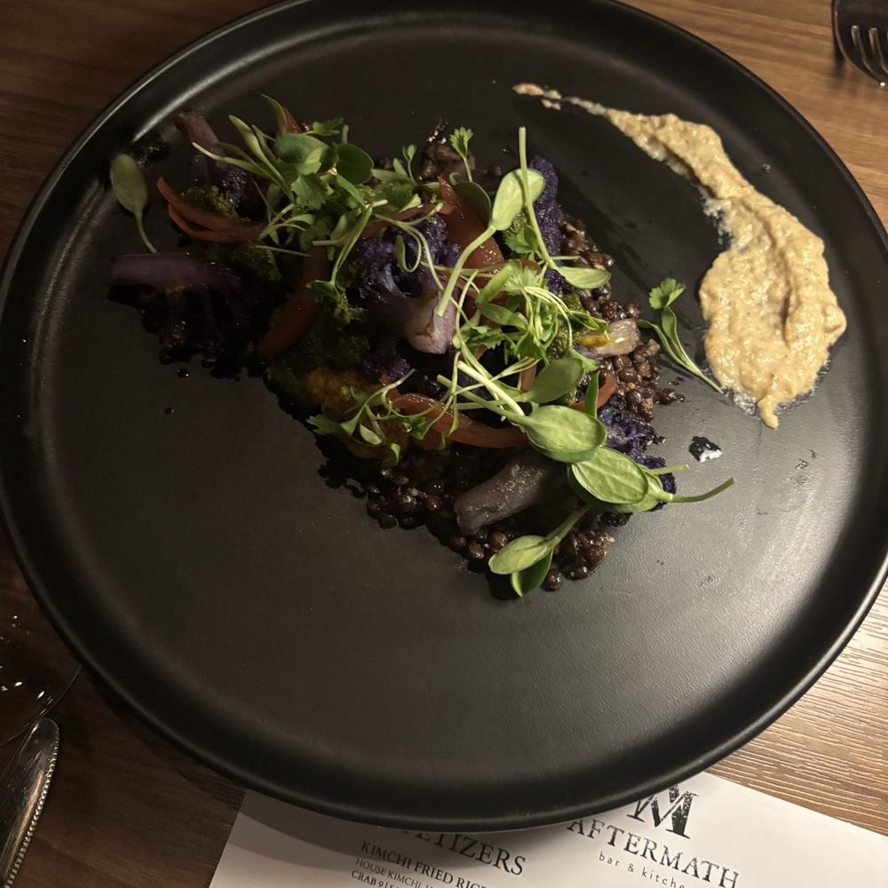 Aftermath Kitchen & Bar - Appetizer: Cauliflower and black quinoa. - New American Near Me - Phoenix, Arizona Aftermath Kitchen & Bar - Appetizer: Cauliflower and black quinoa. - New American Near Me - Phoenix, Arizona