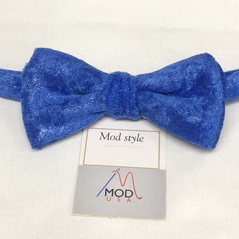 Mod style - 100 % SILK BOWTIE Solid Blue Color Men's Bow Tie for Tuxedo or Suit - Bespoke Clothing Near Me - Danvers, Massachusetts