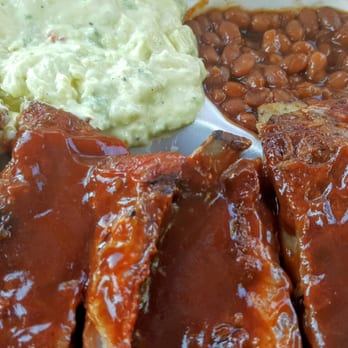 Chatt Smoke House - Rib Plate w/ baked beans and potato salad - Barbeque Near Me - Chattanooga, Tennessee Chatt Smoke House - Rib Plate w/ baked beans and potato salad - Barbeque Near Me - Chattanooga, Tennessee