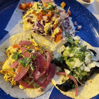 Taco City DC - From top, clockwise: Mahi Mahi Pescado Taco, Hongos Taco, chicken taco - Mexican Near Me - Washington, DC, District of Columbia Taco City DC - From top, clockwise: Mahi Mahi Pescado Taco, Hongos Taco, chicken taco - Mexican Near Me - Washington, DC, District of Columbia