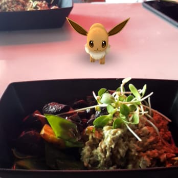 Vital Root - So many pokestops nearby! This little Eevee wanted to try some of my yummy vegan food! - Vegetarian Near Me - Denver, Colorado Vital Root - So many pokestops nearby! This little Eevee wanted to try some of my yummy vegan food! - Vegetarian Near Me - Denver, Colorado