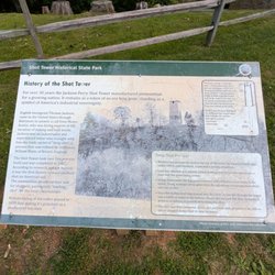 Shot Tower State Park - Caption explaining the history of Shot Tower State Park, Max Meadows
