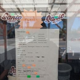 Drinks menu