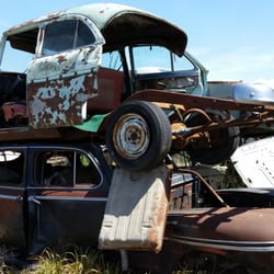 Tee Pee Auto Wrecking - Rusty stacks of automotive history.