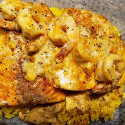 Ka'ribbean Fire - Cajun salmon and shrimp