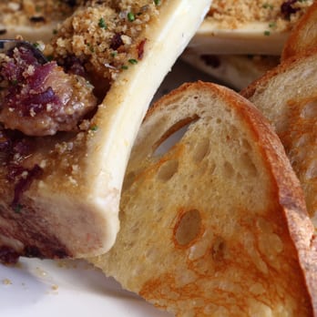 Quinn's - Roasted Bone Marrow $15 -marrow bones, red onion marmalade, grilled bread and parsley salad - New American Near Me - Seattle, Washington