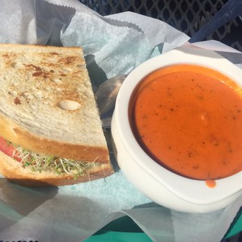 Cafe Gouda - Half of becca's garden & the tomato gouda bisque soup. I highly recommend. One of the best soup & sandwiches I've had! - Breakfast & Brunch Near Me - Hickory, North Carolina Cafe Gouda - Half of becca's garden & the tomato gouda bisque soup. I highly recommend. One of the best soup & sandwiches I've had! - Breakfast & Brunch Near Me - Hickory, North Carolina