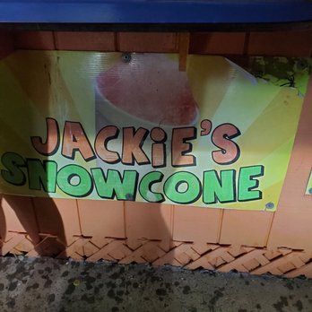 Jackie’s Snowcone - a sign for jackie's snowcone - Shaved Ice Near Me - Mission, Texas
