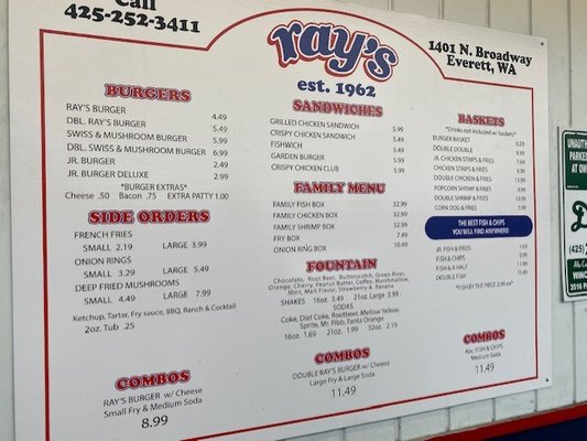 Menu photo 7 Ray's Drive In Restaurant Everett, WA Menu photo 7 Ray's Drive In Restaurant Everett, WA