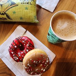 dot donuts & baked goods - Strawberry blast and salted caramel (can we please stop salting caramel now?)  We ate them across at Black Rock Coffee.