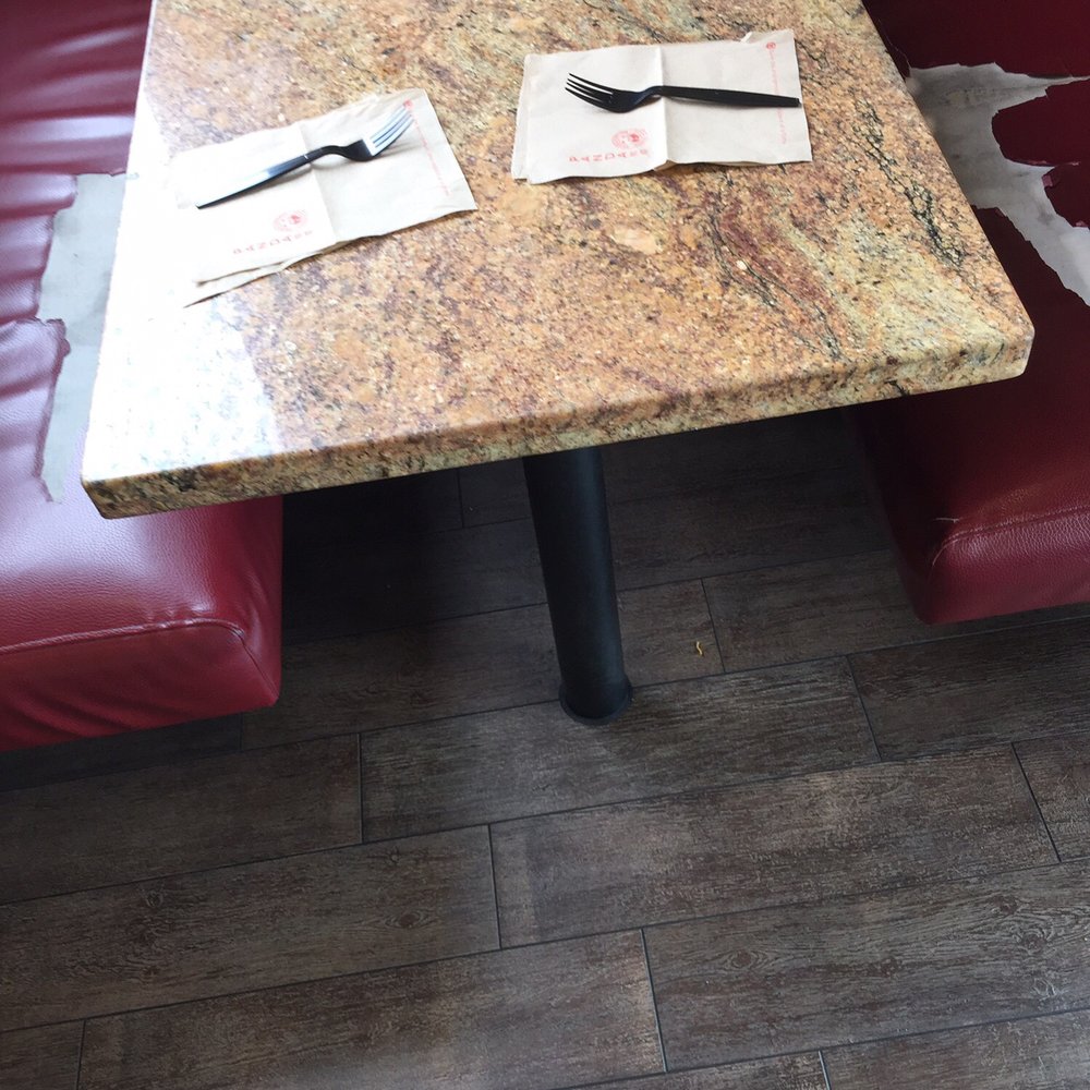 Panda Express - Torn and unprepared bench seats - Chinese Near Me - Santa Maria, California