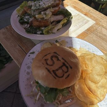 Sideboard - Lafayette - Salad with fried chicken and veggie burger - Coffee & Tea Near Me - Lafayette, California Sideboard - Lafayette - Salad with fried chicken and veggie burger - Coffee & Tea Near Me - Lafayette, California