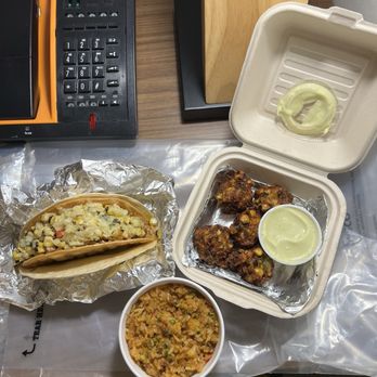 Agave & Rye - Woodmere - (Left to right) The Alderman's Escort, Egg Fried Rice, OG Corn Fritters - Tacos Near Me - Woodmere, Ohio Agave & Rye - Woodmere - (Left to right) The Alderman's Escort, Egg Fried Rice, OG Corn Fritters - Tacos Near Me - Woodmere, Ohio