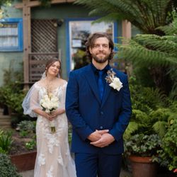 Garden Wedding Chapel - first look in the chapel garden