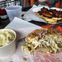 Pulled Pork Sandwich and Potato Salad