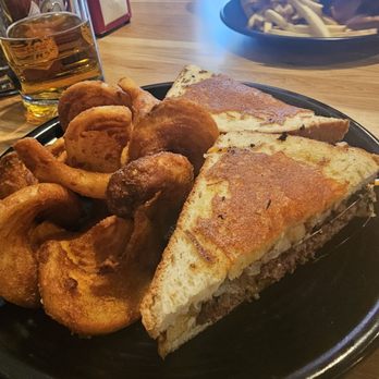 Ropers Lounge - Animal style patty melt with sidewinder fries. - Tacos Near Me - Oak Hills, California Ropers Lounge - Animal style patty melt with sidewinder fries. - Tacos Near Me - Oak Hills, California