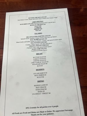 Menu photo 2 Raahi Indian Bistro  Charlotte, NC