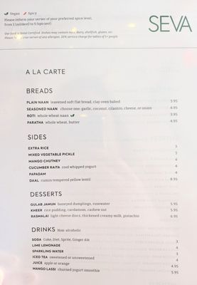 Menu photo 5 Seva Indian Cuisine Astoria, NY Menu photo 5 Seva Indian Cuisine Astoria, NY
