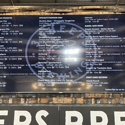 Beers on tap.