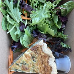 Spinach quiche and salad.