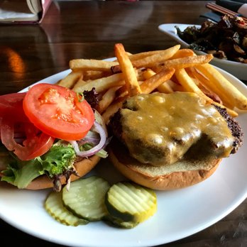 The Black Cat - Happy Hour Hand-Pattied Cheddar Cheese Burger ($6.5) with fries ($2) - New American Near Me - Bellingham, Washington The Black Cat - Happy Hour Hand-Pattied Cheddar Cheese Burger ($6.5) with fries ($2) - New American Near Me - Bellingham, Washington