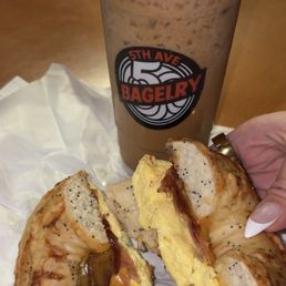 Vietnamese Iced Coffee, 3. 2 Eggs with Cheese & Bacon Sandwich