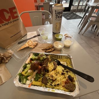 DC Falafel - Rice and salad combo with lamb&beef and falafel. - Middle Eastern Near Me - Washington, DC, District of Columbia