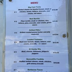 Texas Bigfoot Eats - Menú