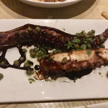 Pylos - Classic Grilled, Marinated Octopus with a Balsamic Reduction Sauce and Capers - Greek Near Me - New York, New York