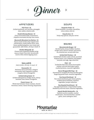 Menu photo 2 Mountainside Bar & Grill Mammoth Lakes, CA Menu photo 2 Mountainside Bar & Grill Mammoth Lakes, CA