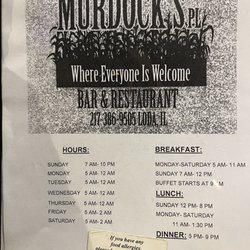 Murdock's Place - Menu and fried chicken.