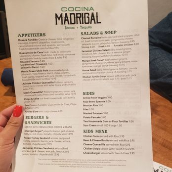 Cocina Madrigal - Menu 4/2022 - Tacos Near Me - Phoenix, Arizona