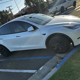 Tesla tint front and back windows Tesla tint front and back windows