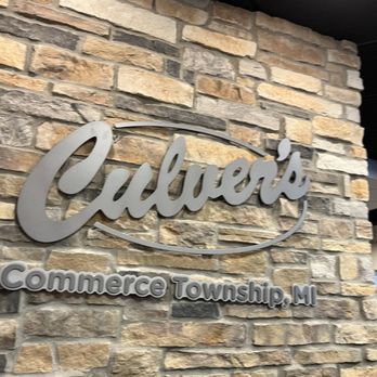 Culver's - the culver's logo on a stone wall - Burgers Near Me - Commerce Charter Twp, Michigan Culver's - the culver's logo on a stone wall - Burgers Near Me - Commerce Charter Twp, Michigan