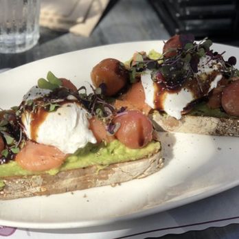 Beach Plum Kitchen - Beach Plum Avocado Toast... I usually do no balsamic and extra microgreens. Poached eggs are perfection! - New American Near Me - Carlsbad, California Beach Plum Kitchen - Beach Plum Avocado Toast... I usually do no balsamic and extra microgreens. Poached eggs are perfection! - New American Near Me - Carlsbad, California