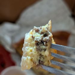 Cafe Wanoka - Quiche with beef, onions, cheese, and mushrooms