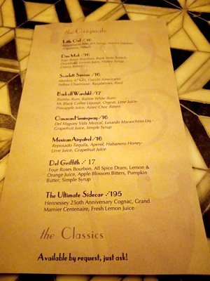 Menu photo 1 Seymour's Palm Springs, CA