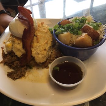 Biscuit Head - Pulled pork and pimento cheese biscuit with moon fries. - Bakeries Near Me - Asheville, North Carolina