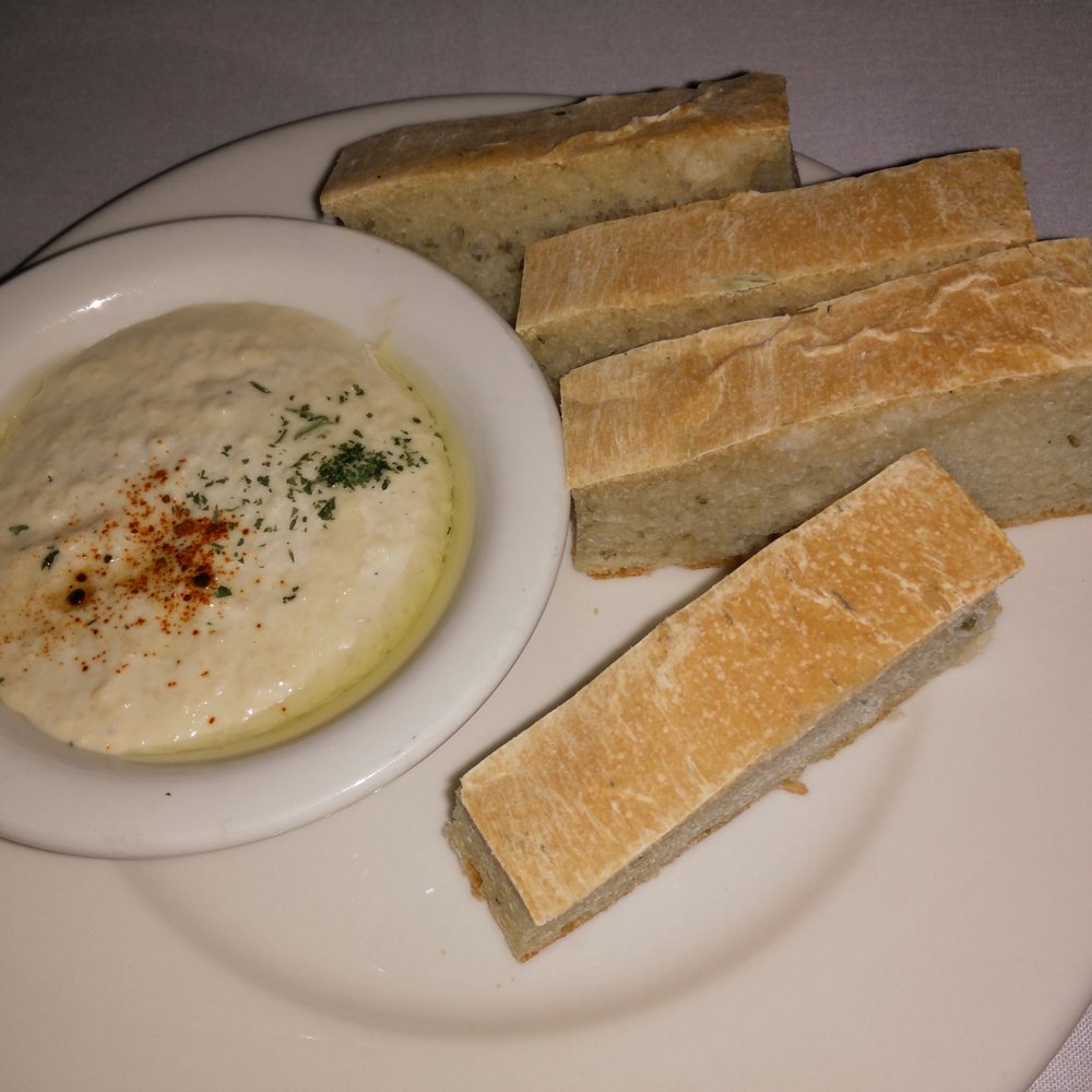 Cafe Mundial - Complimentary focaccia with hummus - Lounges Near Me - Monrovia, California